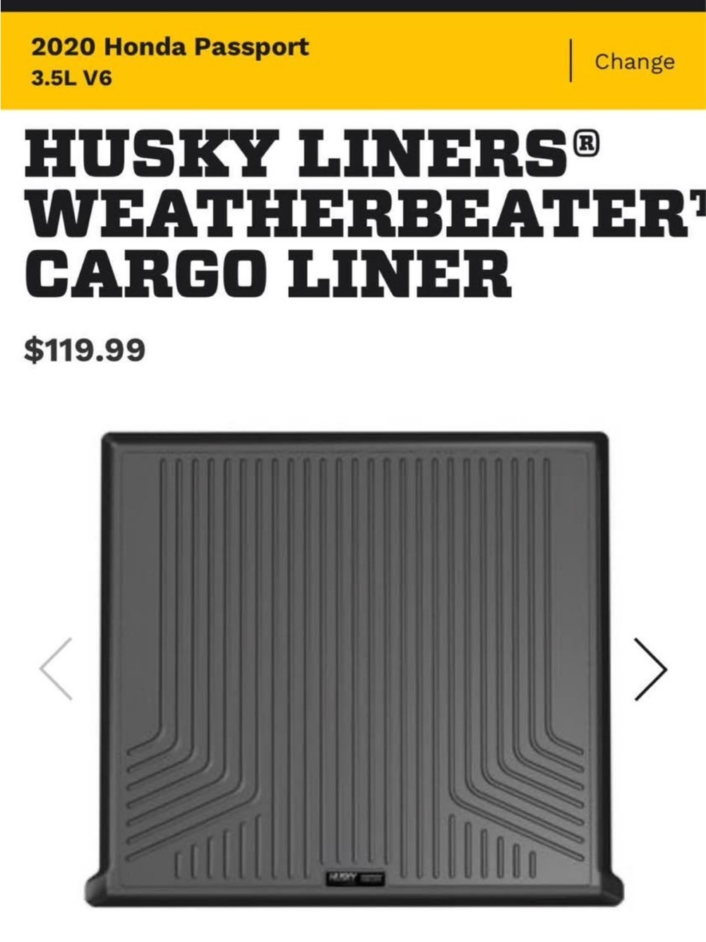 Honda Passport - New Husky Weatherbeater Cargo Liner 2019-2024